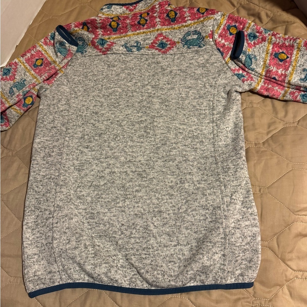 Simply Southern Women's Gray Crab Knit Snap Pullover Pockets SMALL Long Sleeve - Picture 12 of 14
